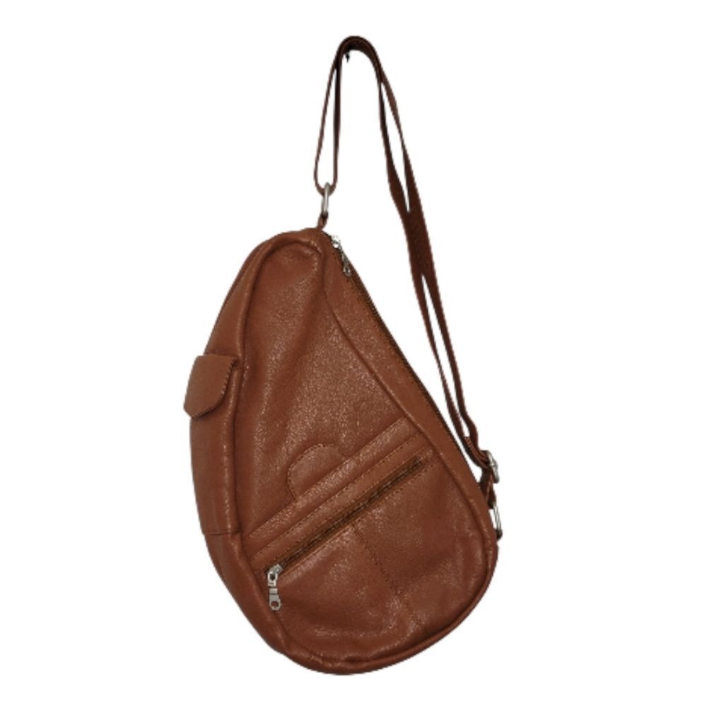 Paul & Taylor Brown Genuine Leather Sling Bag NWOT - Picture 2 of 9